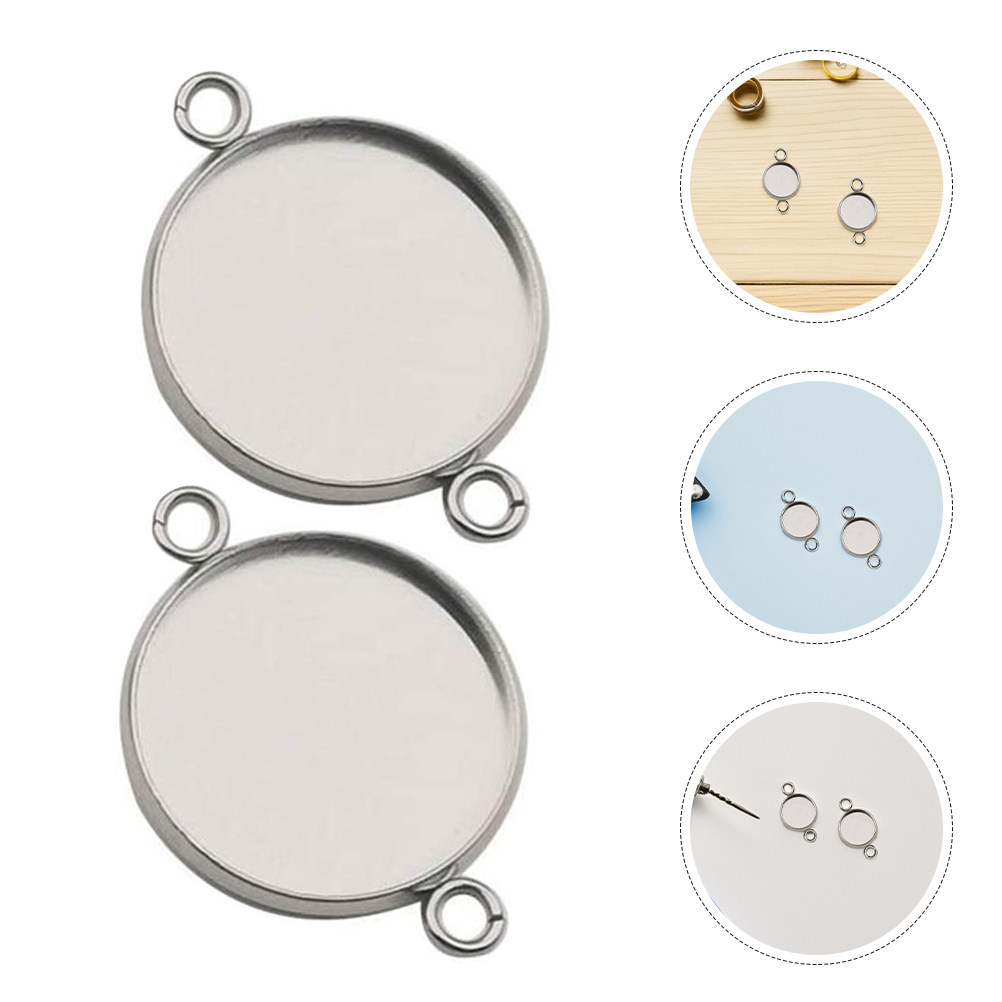 Bezels Set Pendant - 20 Peças Conectores de Cabochão para